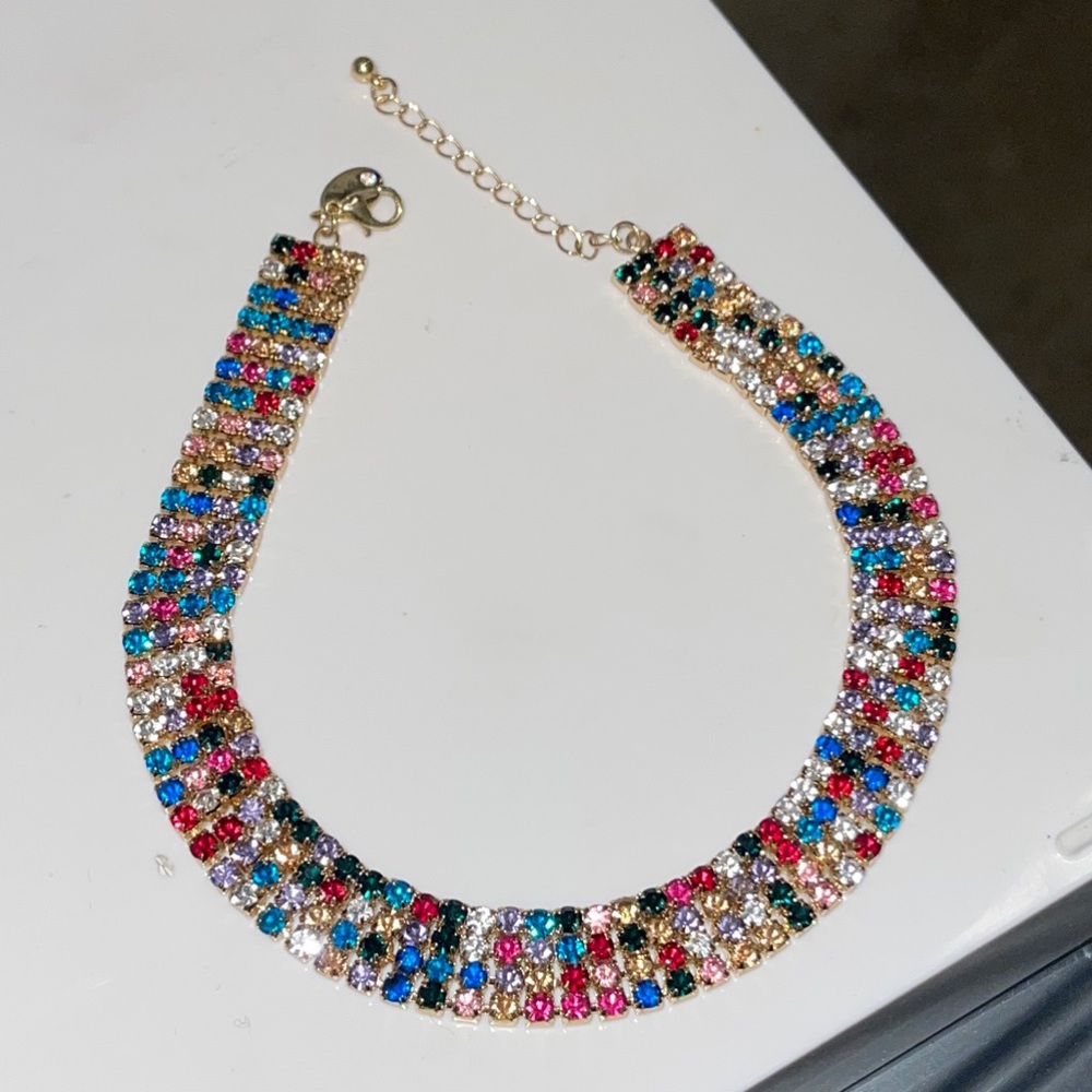 Multicolor Choker Necklace Crystal Rhinestone CZ  Summer Cubic Zirconia